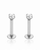 surgical stainless steel crystal flat back earring set 3mm for cartilage piercing
