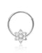 Flora Crystal Flower Daith Ear Piercing Ring Hoop Clicker