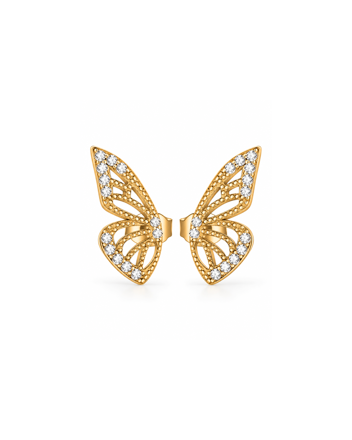 Flutter Butterfly Wings Double Stud Earrings