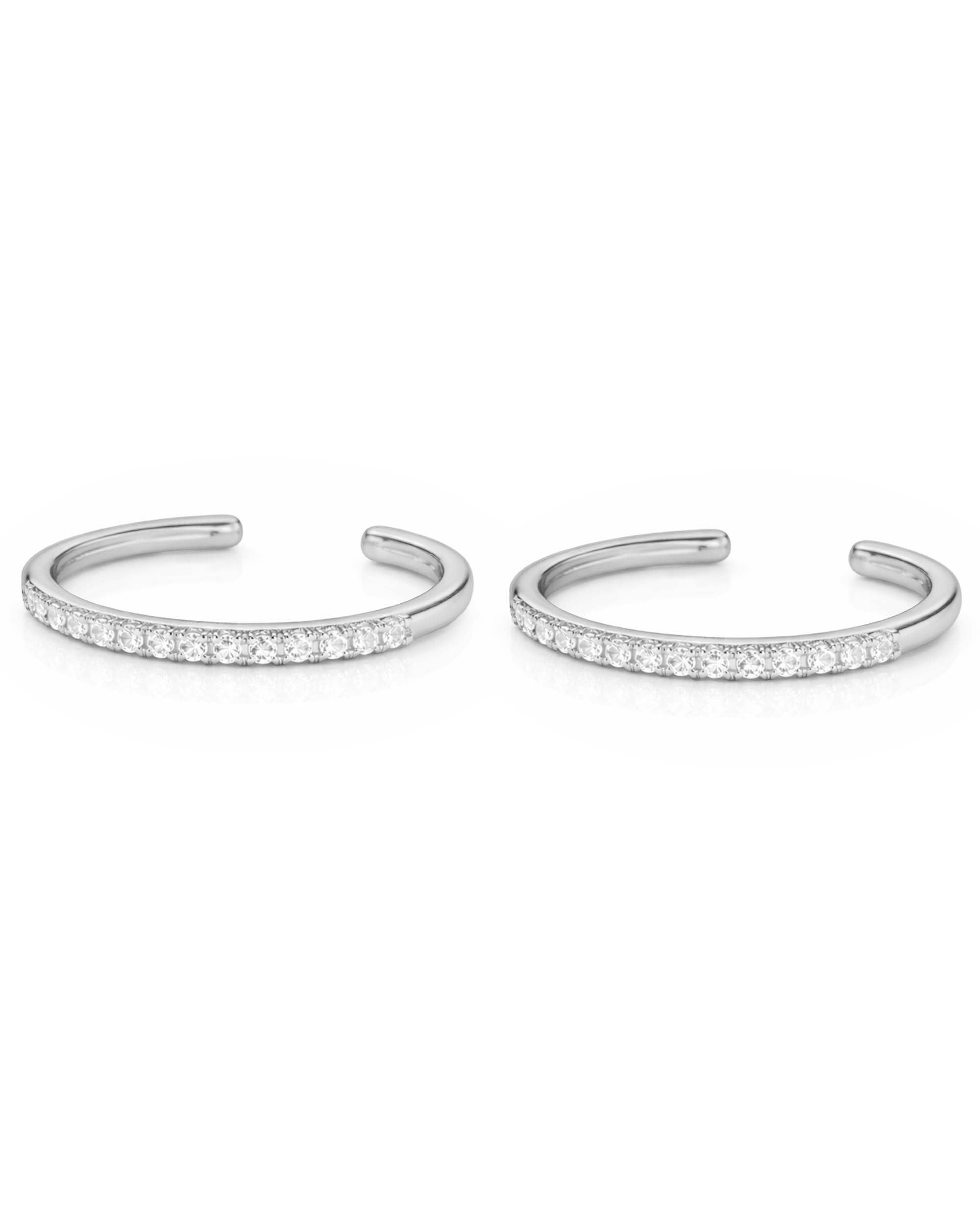 pair of sterling silver gold ear cuff earring no piercing needed for cartilage helix conch