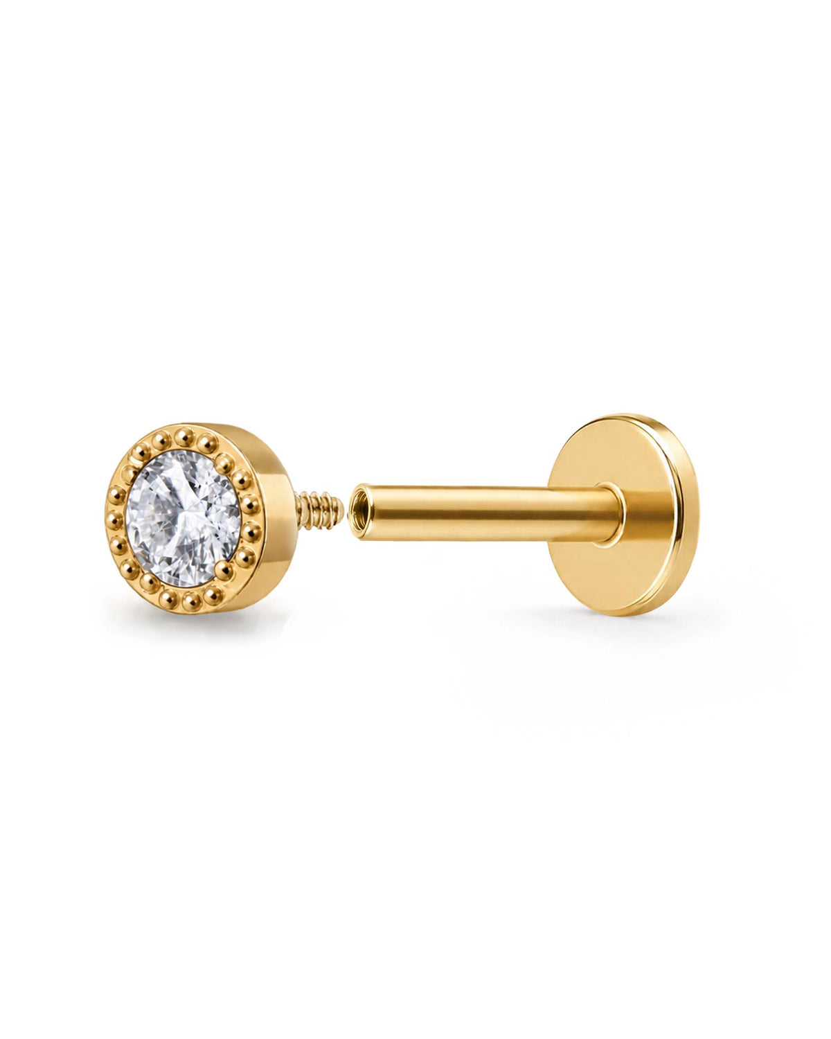 Halo Milgrain Flat Back Stud
