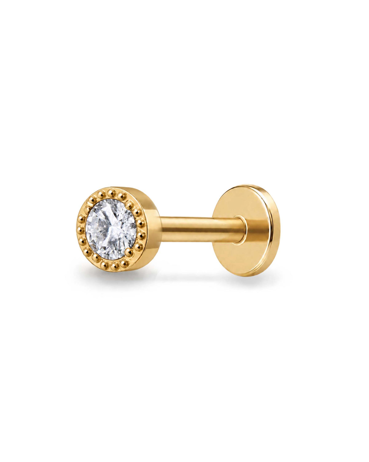 Halo Milgrain Flat Back Stud
