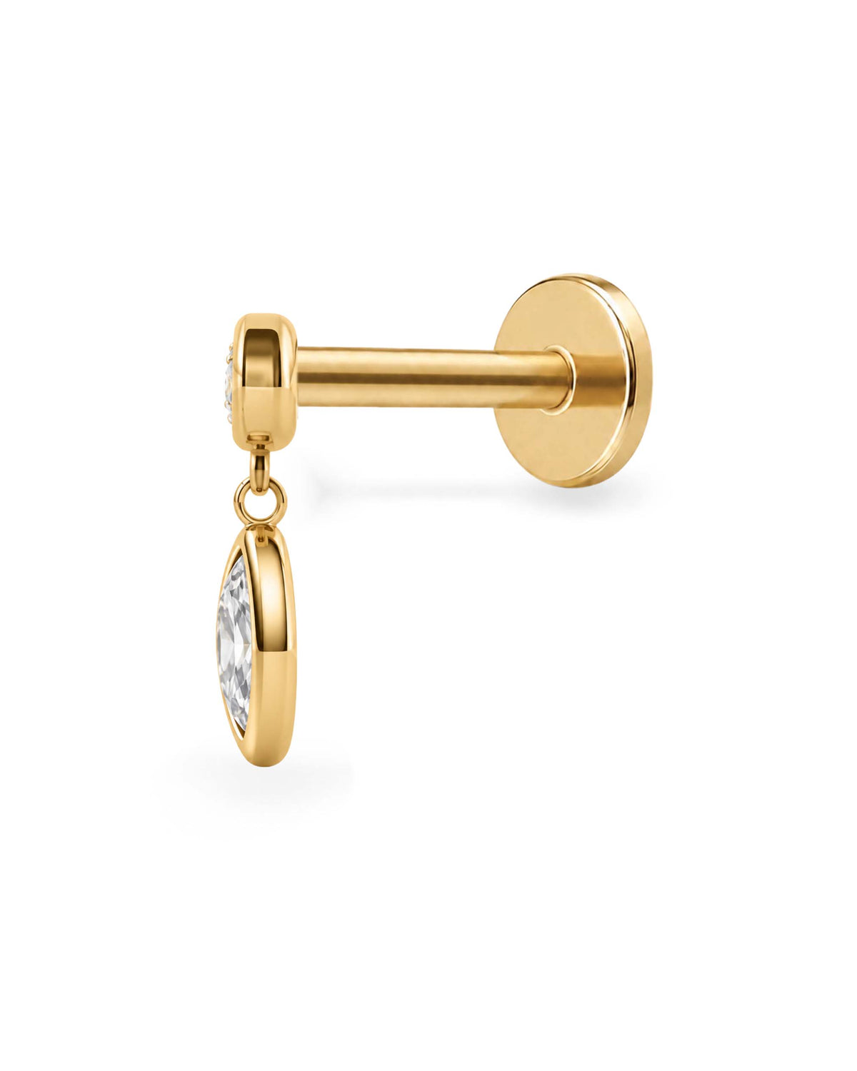 Juliette Marquise Drop Flat Back Stud
