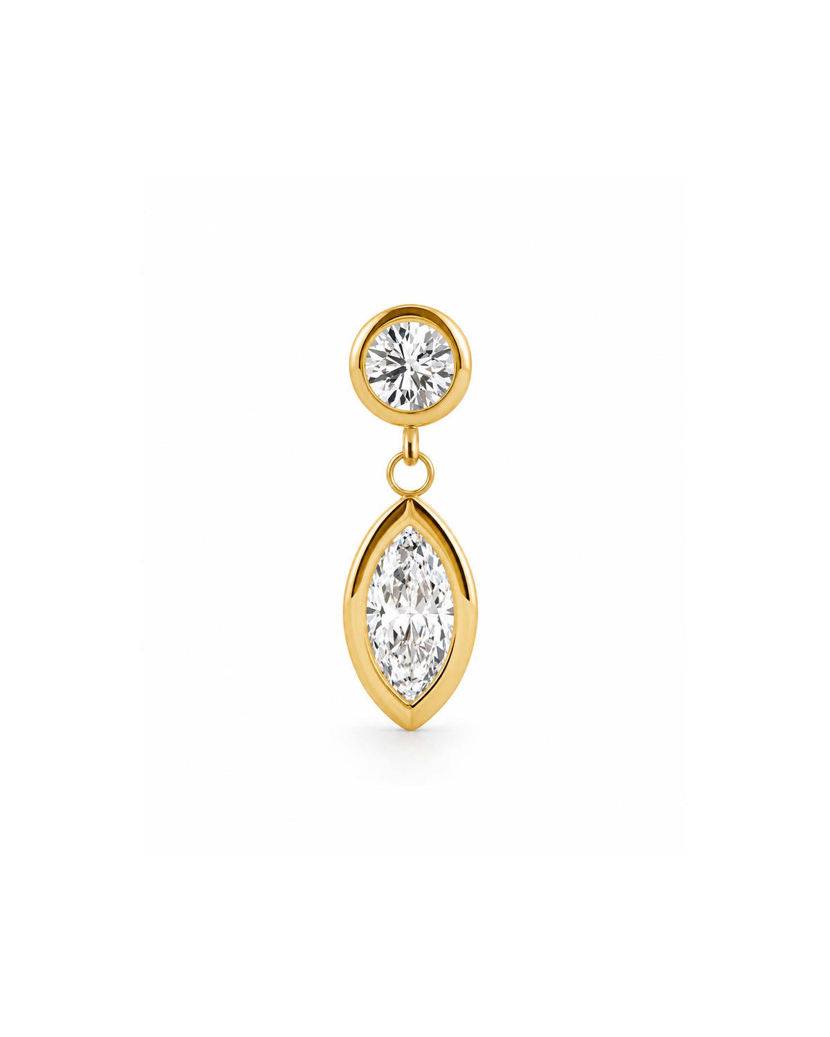 Juliette Marquise Drop Flat Back Stud