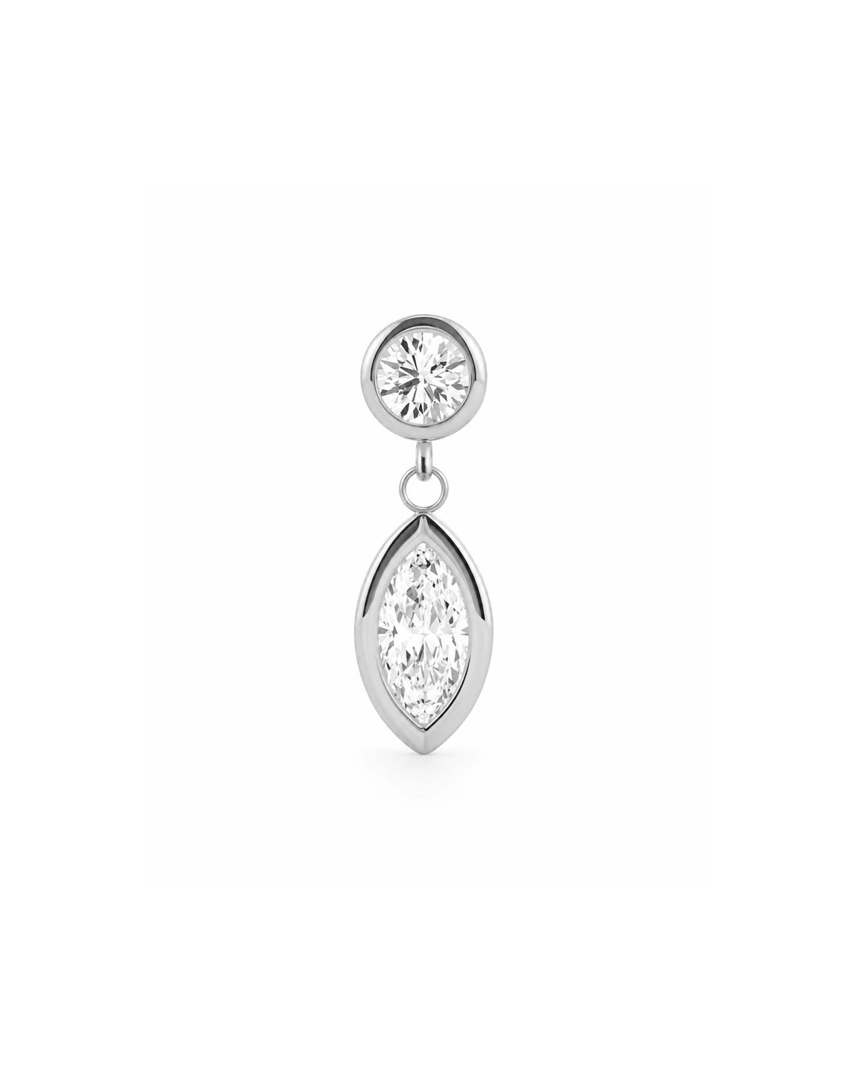 Juliette Marquise Drop Flat Back Stud