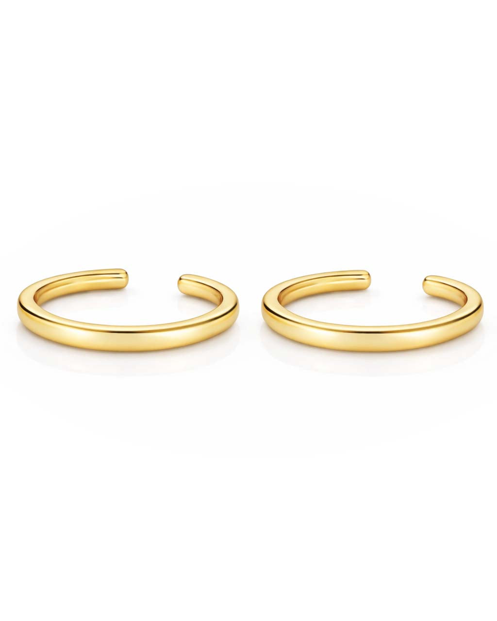 pair of sterling silver gold ear cuff earring no piercing needed for cartilage helix conch