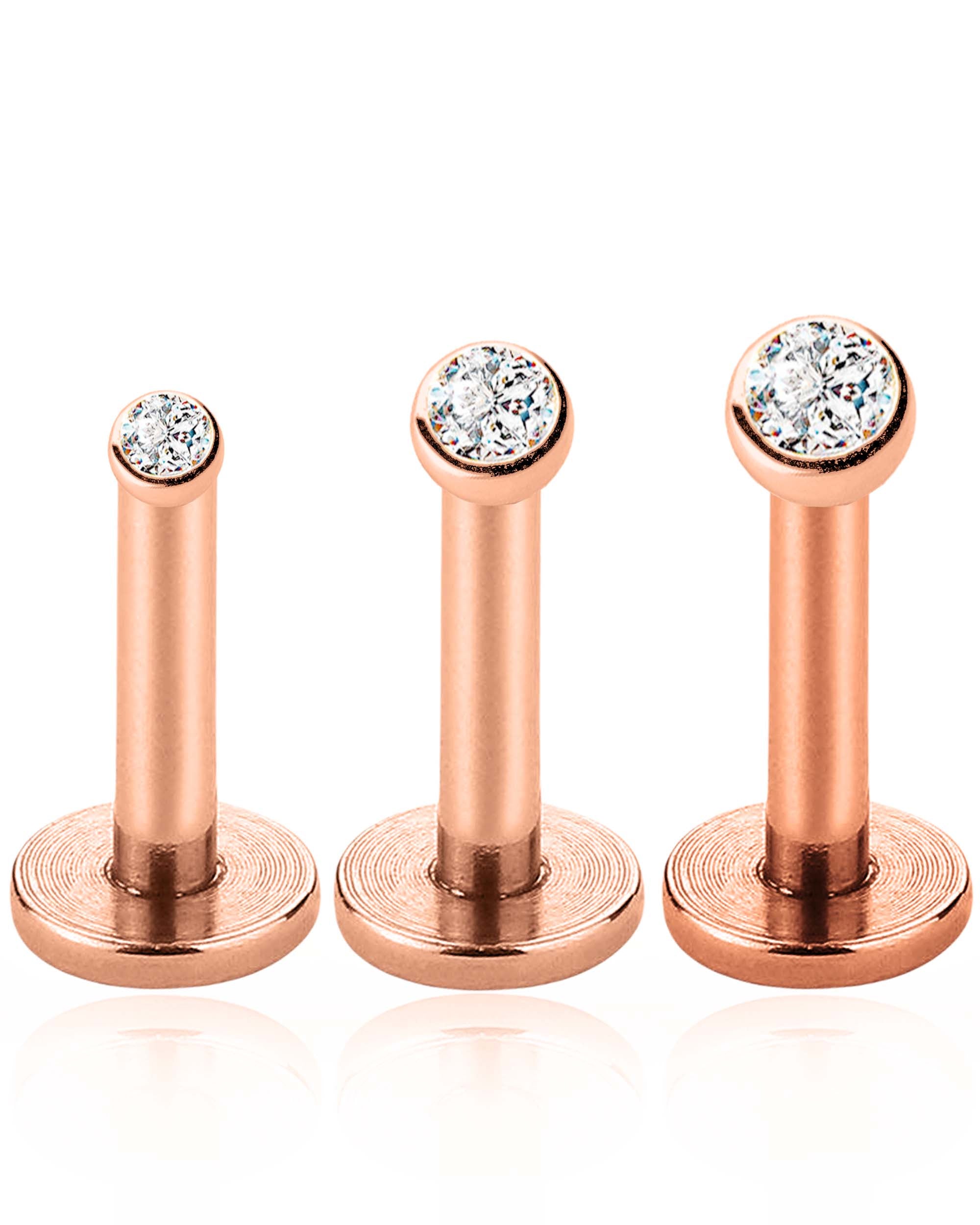 dainty bezel set earrings for cartilage or lobe piercings