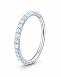 opal ring hoop clicker earring