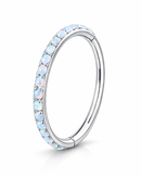 opal ring hoop clicker earring