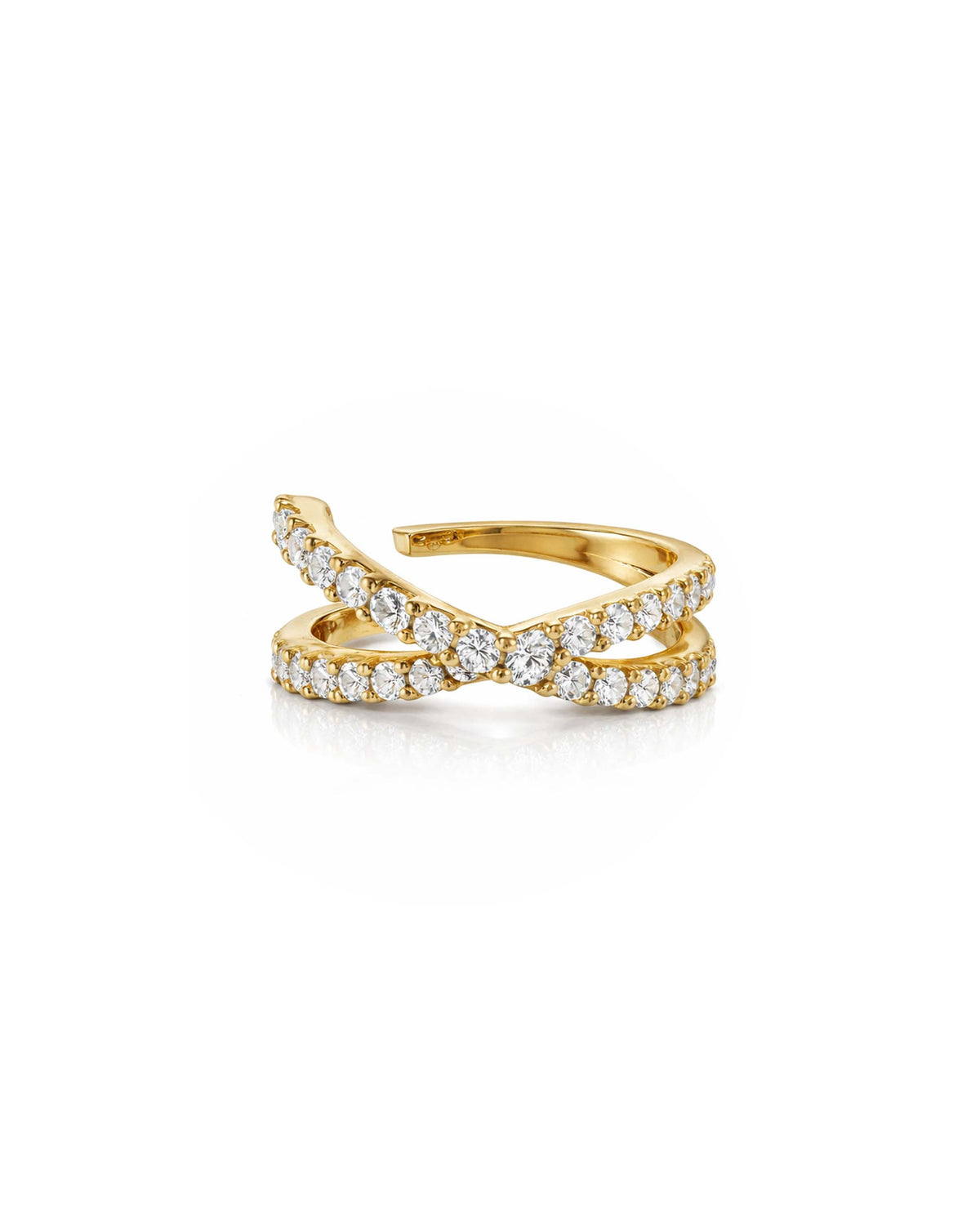 Olivia Criss Cross Ear Cuff Earring in Gold in Sterling Silver