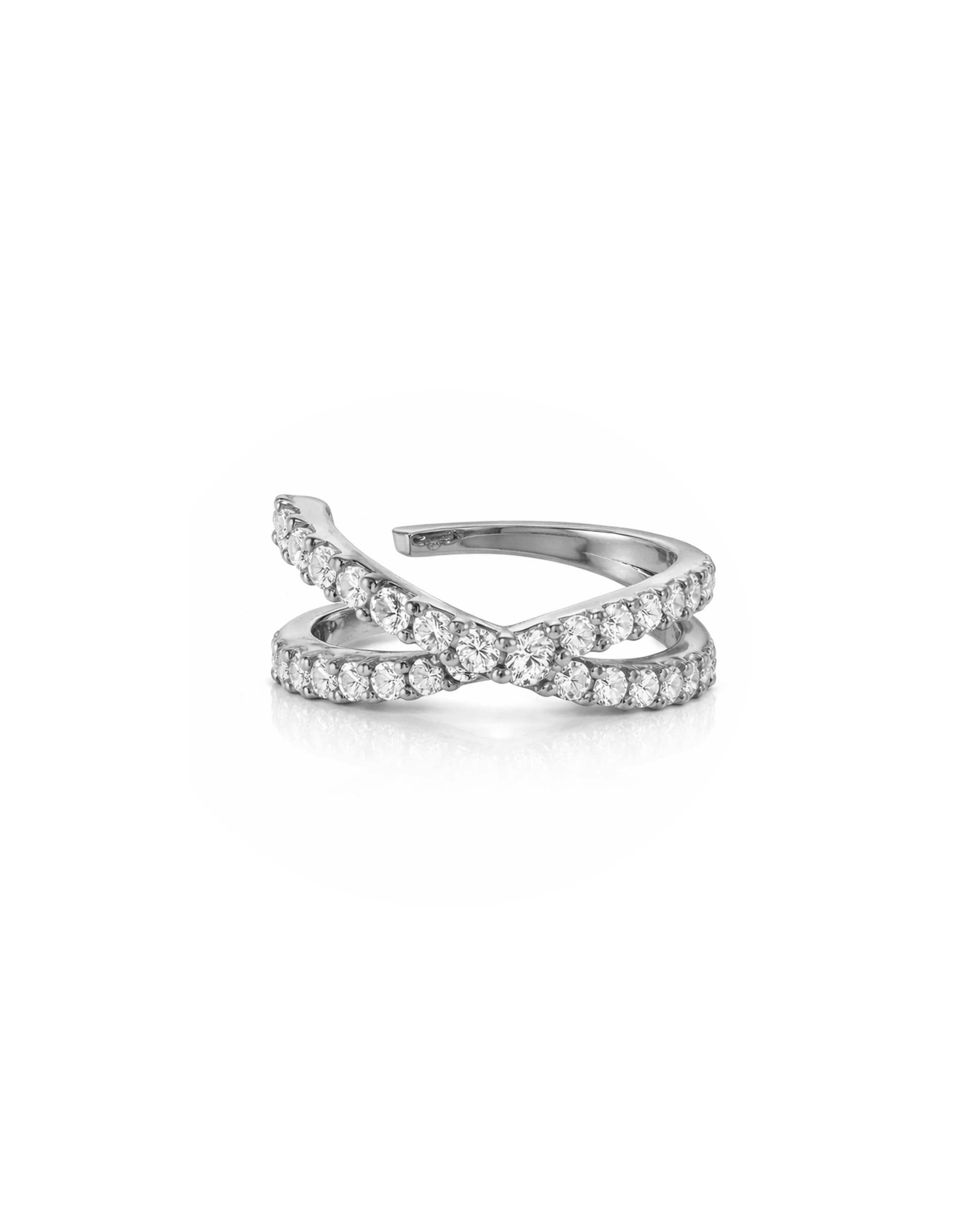 Olivia Criss Cross Ear Cuff Earring in Sterling Silver