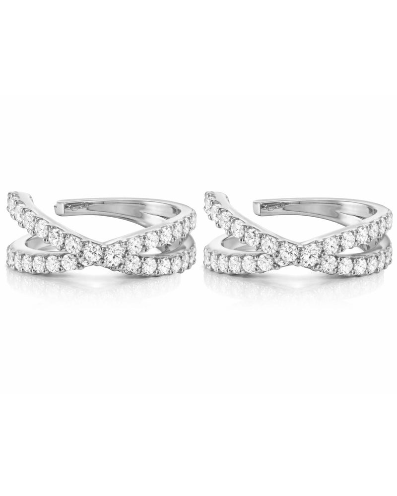 Criss Cross X Ear Cuff Earrings Clip On | Conch • Helix Jewelry
