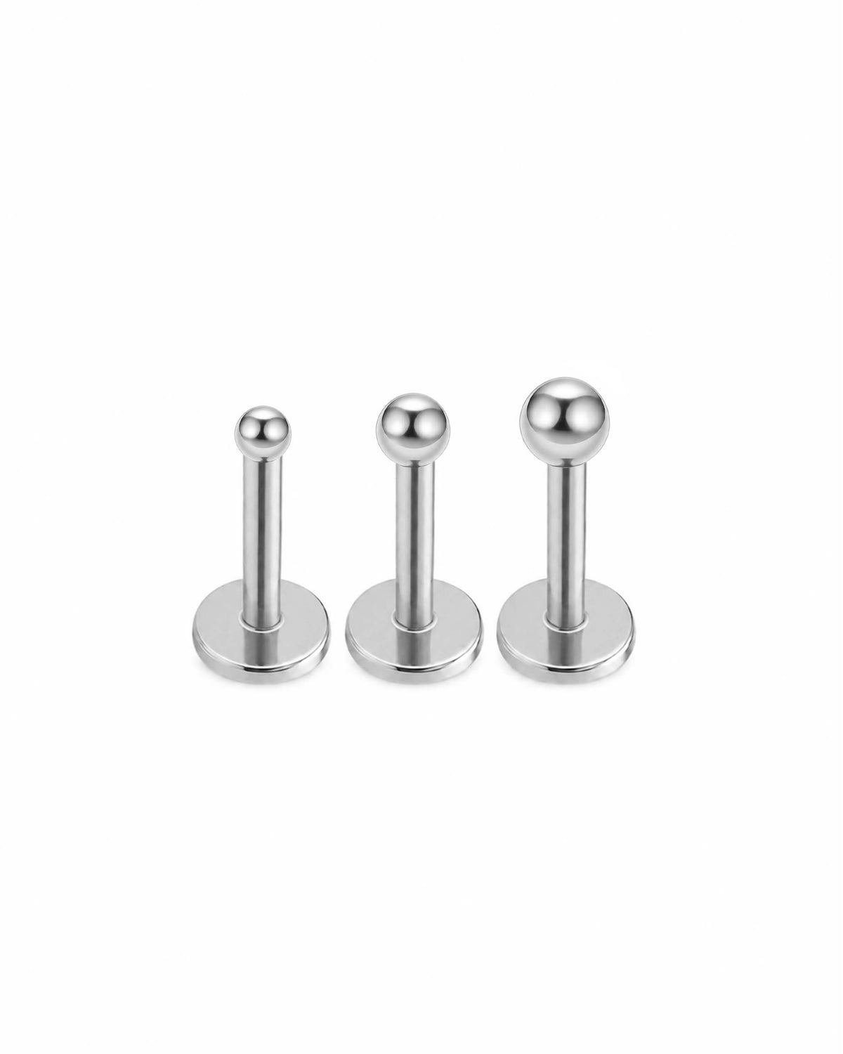 The Order Tapered Beaded Flat Back Stud Capsule Set in Silver