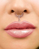 Sapphira Crystal Daith Ear Piercing Ring Hoop Clicker