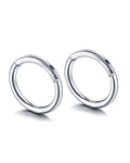 thin simple hoop clicker earring set for cartilage and helix piercings silver 8mm - impuria.com