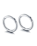 thin simple hoop clicker earring set for cartilage and helix piercings silver 8mm - impuria.com