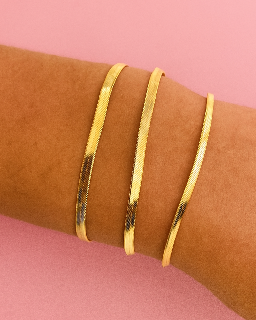 Herringbone Snake Chain Bracelet Stackable - www.Impuria.com #earpiercings