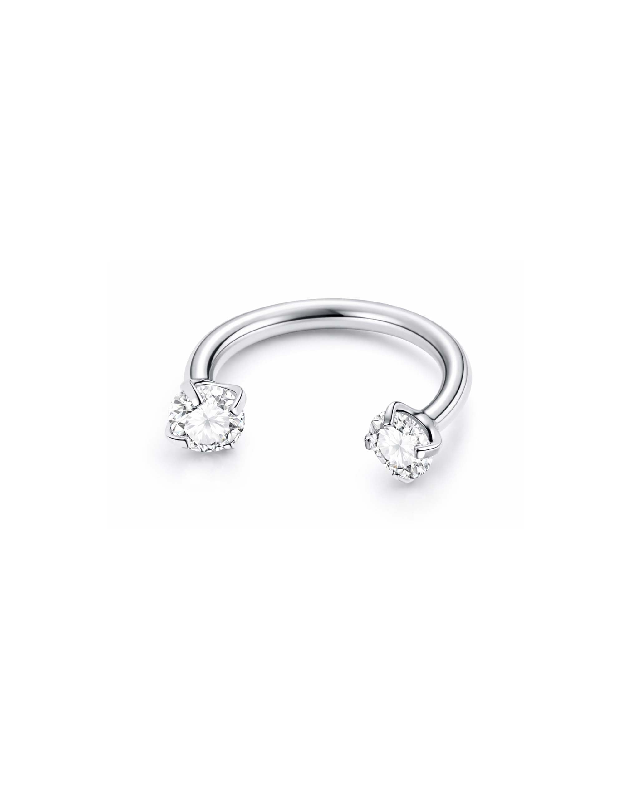 U Hoop horseshoe barbell earring in silver