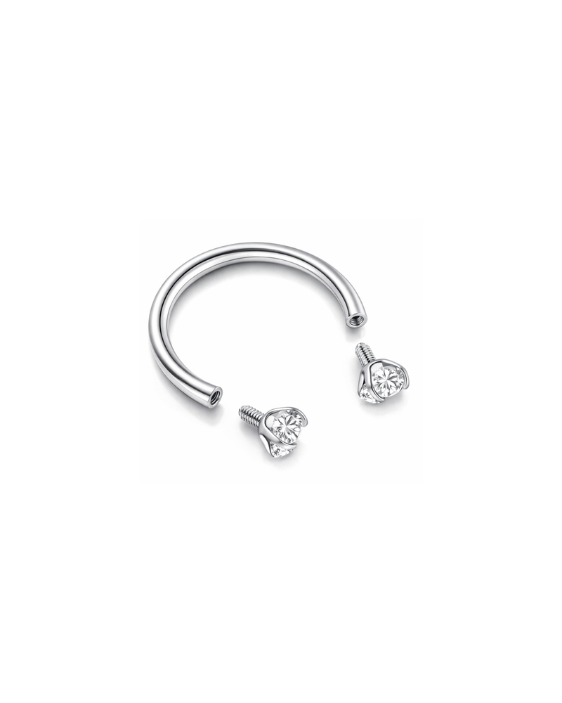 Sparkle Horseshoe Barbell Open View