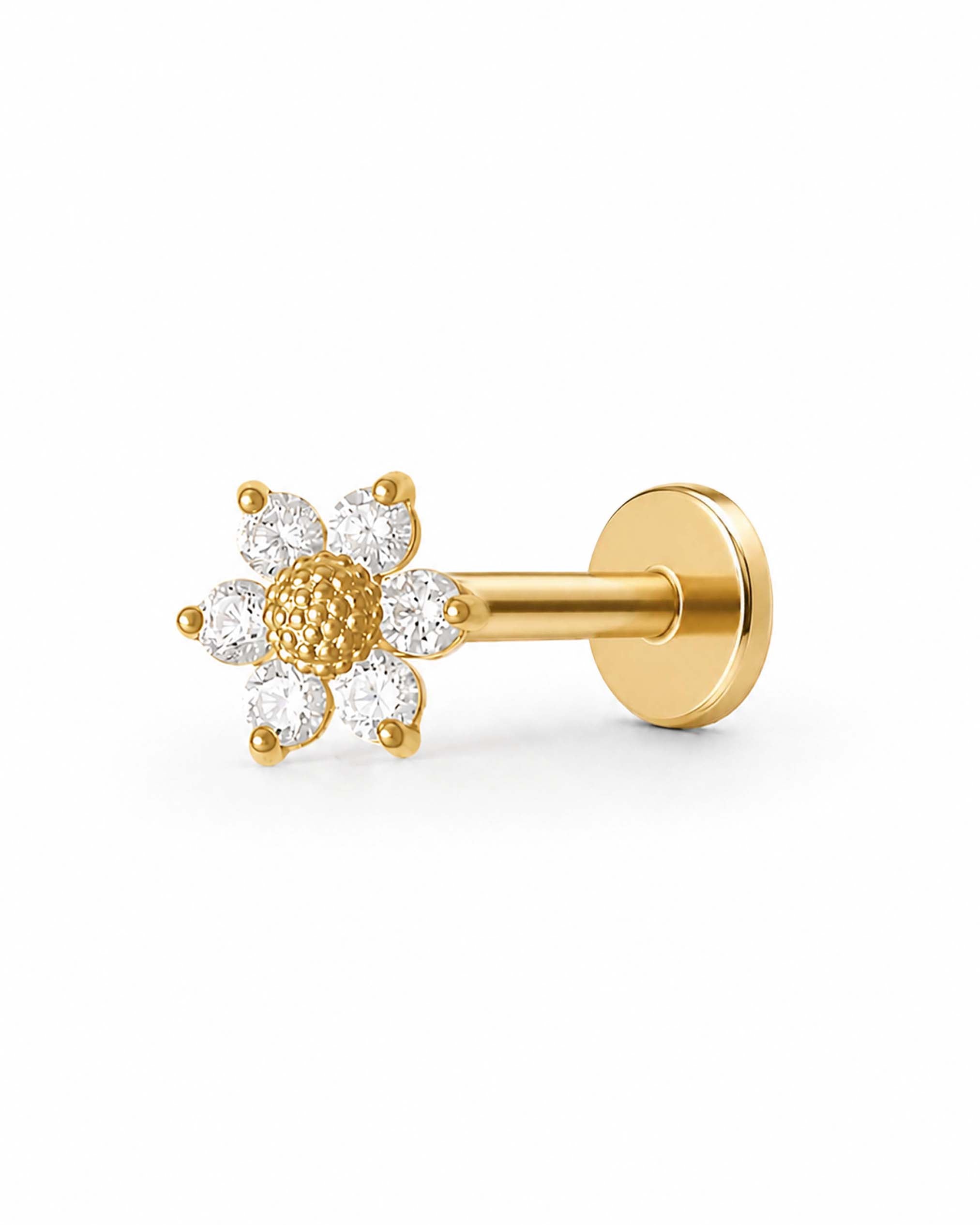 Sunshine Sunflower Flat Back Stud
