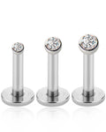 toki bezel stud earring set for cartilage and helix piercings