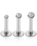 toki bezel stud earring set for cartilage and helix piercings