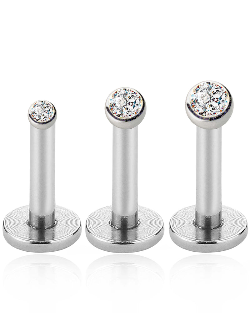 toki bezel stud earring set for cartilage and helix piercings