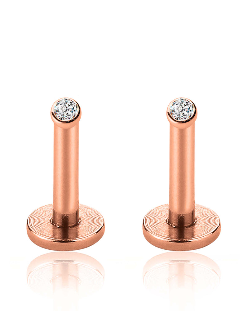 bezel crystal ear piercing jewelry for daily wear