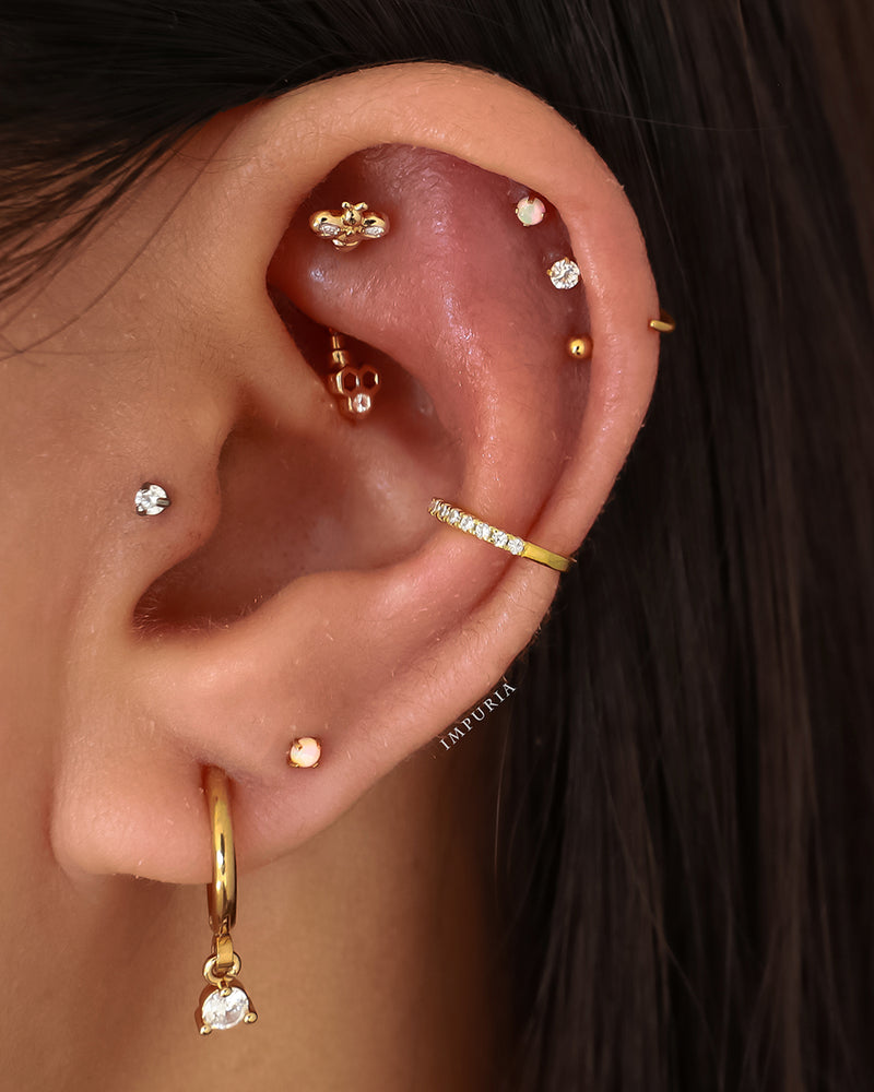 Minimalist Cartilage Hoop Ring Clicker Earring Ear Curation Piercing Ideas for Women - www.Impuria.com