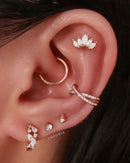Olivia Crystal Pave Criss Cross X Ear Cuff Earring Set