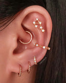Cute Constellation Flat Ear Piercing Jewelry Ideas Star Cartilage Helix Earring Stud - ideias fofas de piercing na orelha - www.Impuria.com