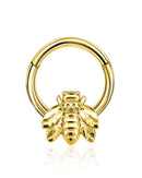 Cute Bee Daith Clicker Ring Hoop Ear Piercing Jewelry Ideas - www.Impuria.com