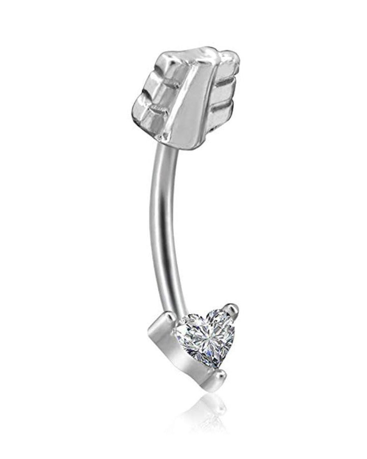 Cupid Heart Arrow Rook Ear Piercing Jewelry Curved Barbell