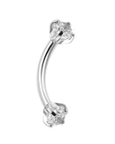 Cute Rook Piercing Barbell Stud 16G Silver Diamond Crystal Earring - www.Impuria.com