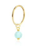 Bijou Turquoise Bead Drop Polished Hinged Segment Hoop Ring Clicker