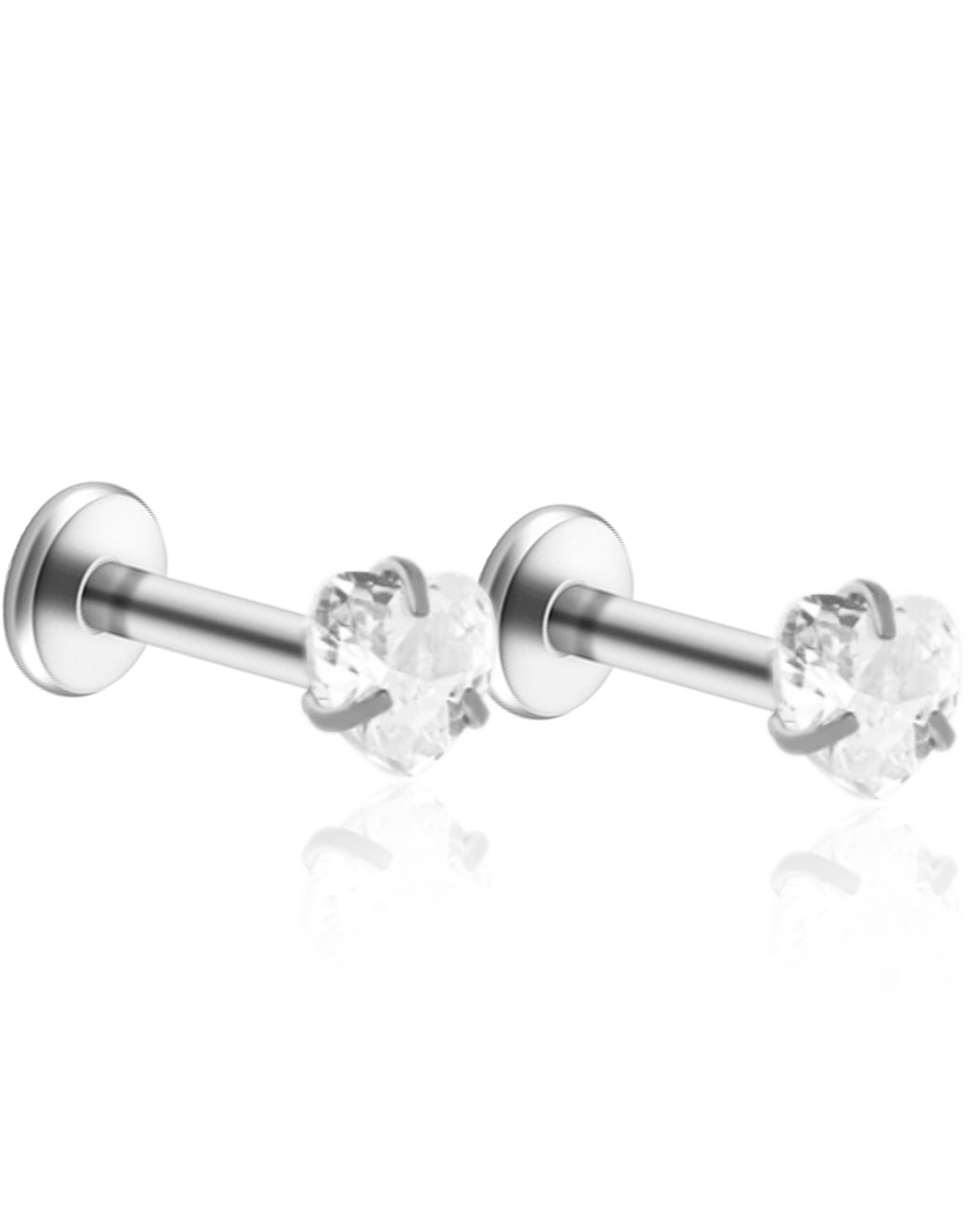 Heart Internally Threaded Ear Piercing Tragus Cartilage Helix Conch Earring Stud - www.Impuria.com