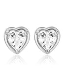 Crystal Heart Prong Gold or Silver Ear Piercing Jewelry Tragus Cartilage Helix Conch Earring Stud - www.Impuria.com