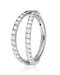 Double Crystal Pave Cartilage Earring Ring Hoop Earring Silver Titanium  - www.Impuria.com