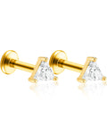 Triangle Crystal Prong Ear Piercing Earring Stud for Cartilage Helix Tragus Conch - www.Impuria.com