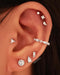Pluie Teardrop Crystal Prong Ear Piercing Earring Stud Set
