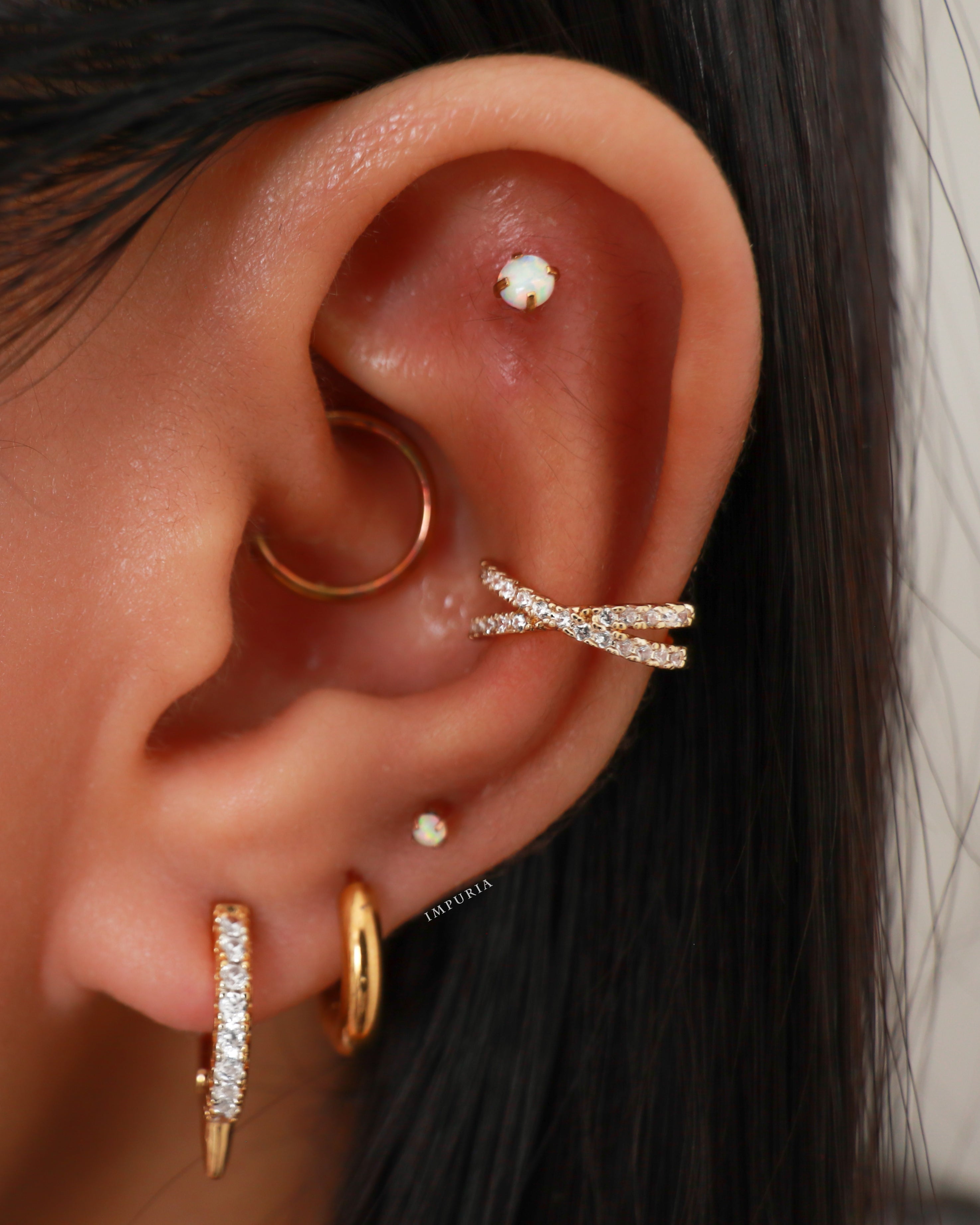 Criss Cross X Ear Cuff Earrings Clip On | Conch • Helix Jewelry