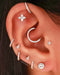 Halo Circle Crystal Milgrain Ear Piercing Earring Stud Set