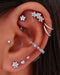 Cute Triple Flower Cartilage Helix Flat Ear Piercing Ideas - www.Impuria.com