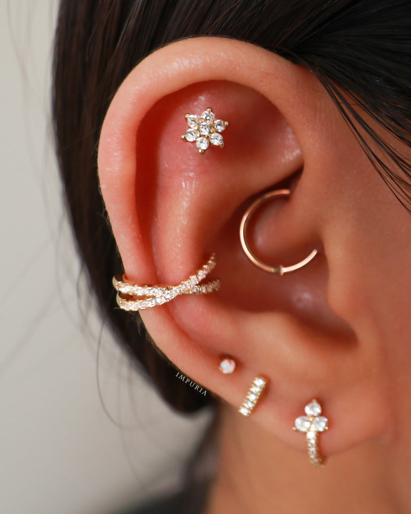 Multiple Ear Piercing Jewelry Ideas for Women - Minimalist Rectangle Earring Stud for Cartilage Helix Earlobe - www.Impuria.com