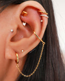 Cute Multiple Gold Ear Piercing Jewelry Ideas for Women - www.Impuria.com