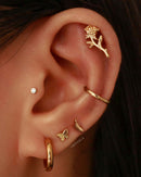 Classy Ear Piercing Curation Ideas - Thick Gold Hoop Huggie Earrings - www.Impuria.com