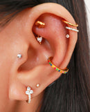 Lotus Huggie Earring Hoops - Multiple Ear Piercing Ideas - www.Impuria.com