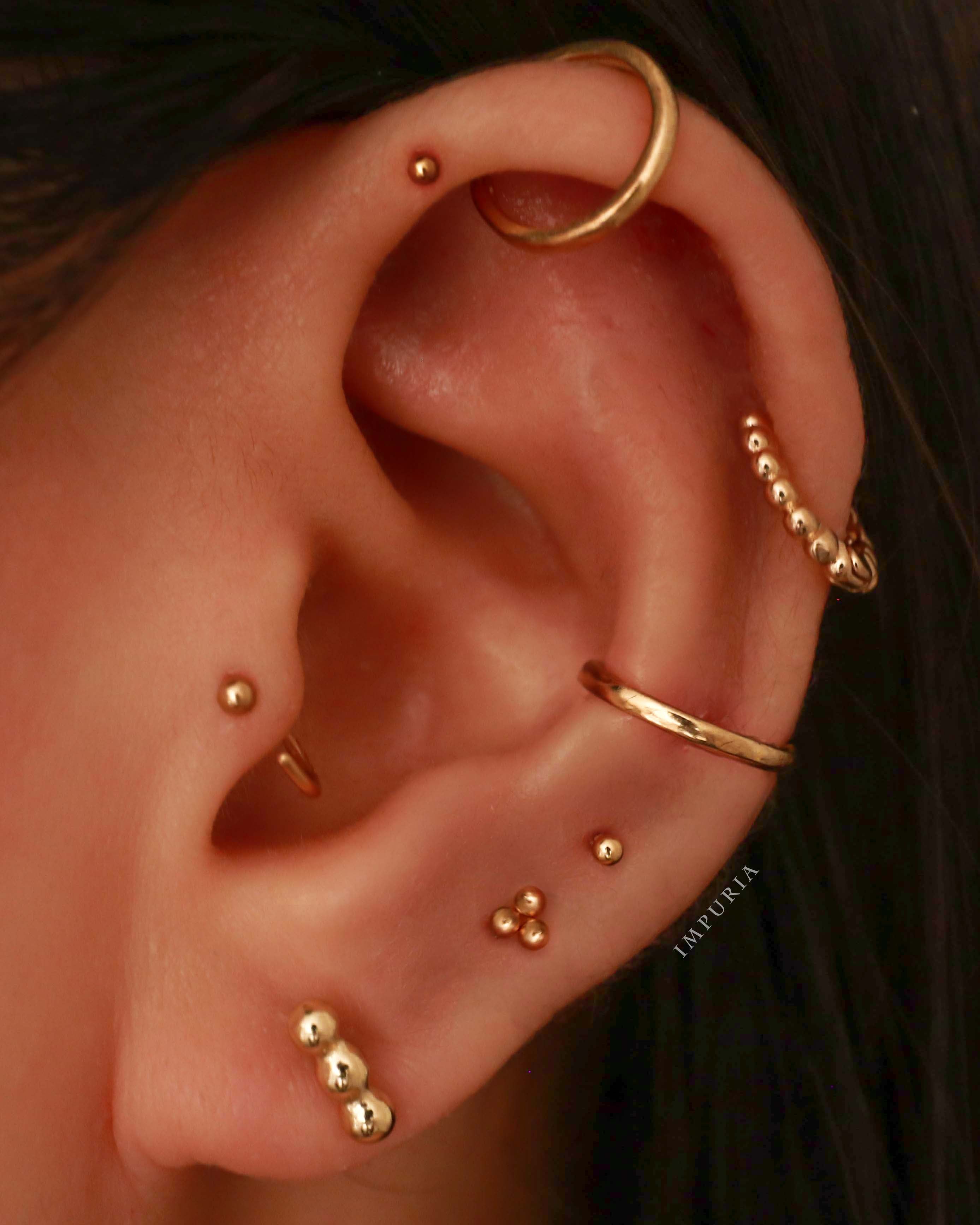 Em Minimalist Polished Ball Hoop Ring Earrings