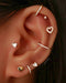 Cute Heart Multiple Ear Piercing Cartilage Helix Earring Studs -  ideias fofas de piercing na orelha - www.Impuria.com