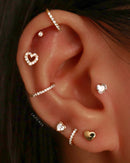 Darling Heart Polished Ear Piercing Earring Stud Set